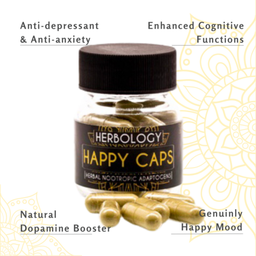 Herbology Happy Caps: Uplift Your Mood and Achieve Mental Clarity Naturally