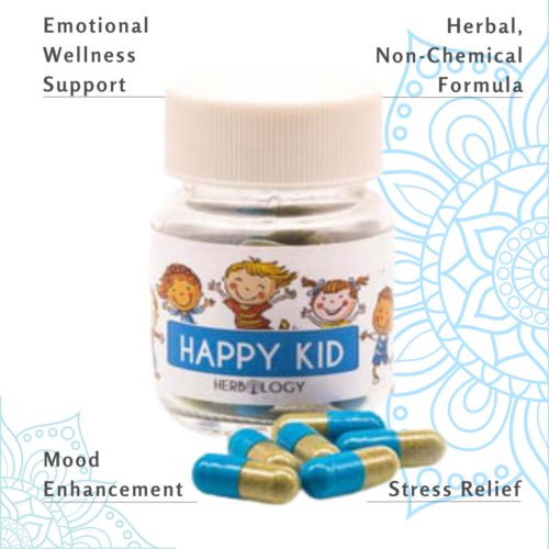 Herbology Happy Kid Caps: Herbal Wellness for Emotional Balance